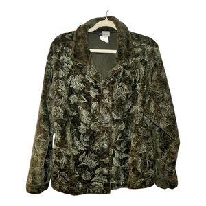 VTG Artisans' Leaf Botanical Autumn Fall Leaves Made In USA Jacket Women's Large
